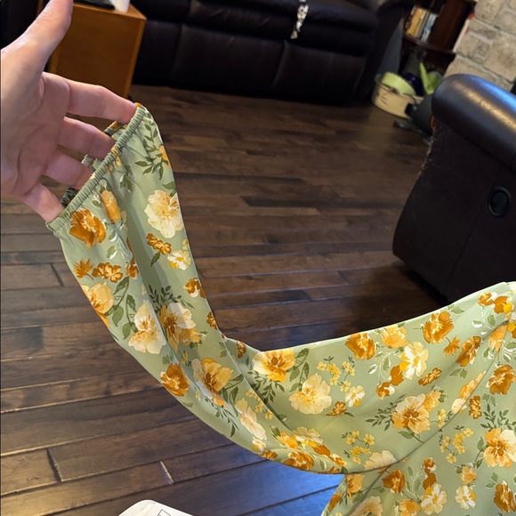 Pleione Green Floral Blouse large S392 - Picture 6 of 8